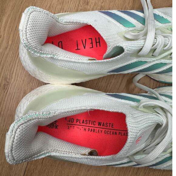 Adidas Women's Ultra Boost 22 Heat.RDY White Iridescent Running Athletic Sneaker - Picture 11 of 11